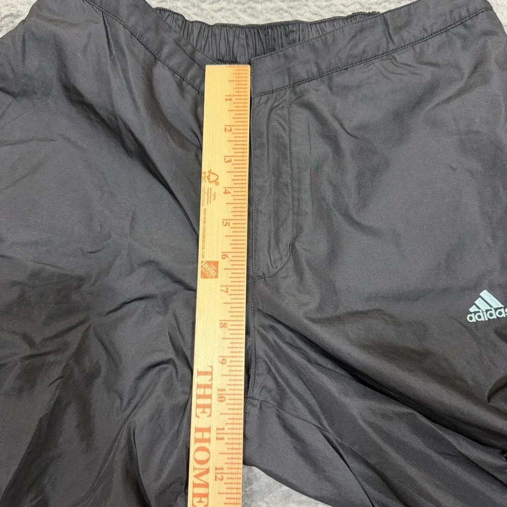 Vtg Adidas Track Windbreaker Pants Men Medium Black Baggy Y2K Zipper Lined